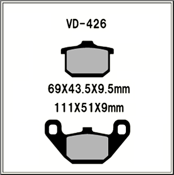 Rear pads Kawasaki ZX400, GPZ750, ZX750, GTR1000, VN1500 ..